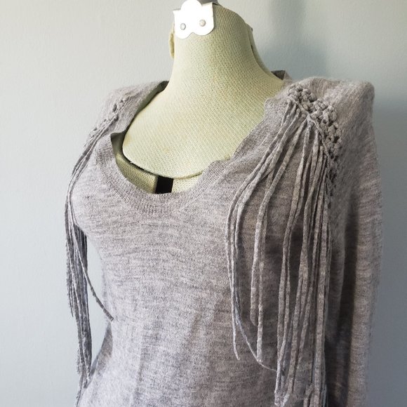 Rebecca Taylor Fringe Sweater Sz Medium - Picture 4 of 10